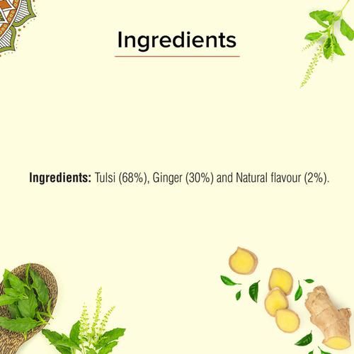 IndiSecrets Organic Tea - Tulsi & Ginger, 36 g (20 Bags x 1.8 g each)-4.webp